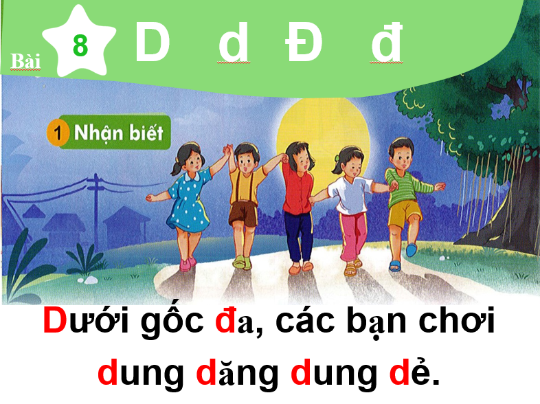 Tiếng việt lớp 1- Bài 8: D d Đ đ (tiết 1)